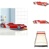 vidaXL Rennwagen-Bett 90x200 cm Rot - Baby- & Kleinkinderbetten