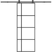 vidaXL Schiebetür mit Beschlag 76x205 cm ESG-Glas & Aluminium