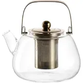 Leonardo Teekanne "Teekanne mit Metallhenkel Tè Per Te 1,2 Liter transparent", bunt (transparent), Kannen, Teekanne