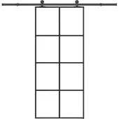 vidaXL Schiebetür mit Beschlag 90x205 cm ESG-Glas & Aluminium
