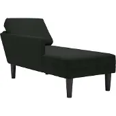 vidaXL Chaiselongue mit Kissen und Rechter Armlehne Schwarz Samt