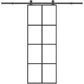 vidaXL Schiebetür mit Beschlag 76x205 cm ESG-Glas & Aluminium