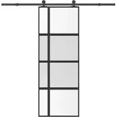 vidaXL Schiebetür mit Beschlag 76x205 cm Hartglas & Aluminium