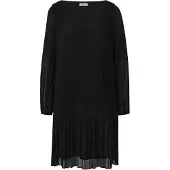 s.Oliver Black Label Plisseekleid Ohne Taschen halbtransparent mit U-Boot-Ausschnitt