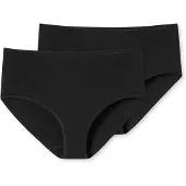 Schiesser Damen Slip 2er Pack - Midi-Slip, Cotton Stretch, uni