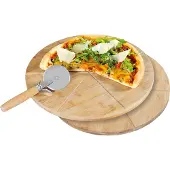 Kesper Schneidebrett, (Set, 3 St.), inkl. Pizzaschneider, aus FSC-zertifiziertem Bambus