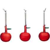 Iittala stiklo obuoliai red 3 vnt. (NEW)