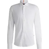 BOSS Slim-Fit Hemd aus meliertem Baumwoll-Jersey Grösse XL