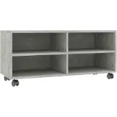 vidaXL TV-Schrank mit Rollen Betongrau 90x35x35 cm Holzwerkstoff