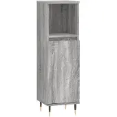 vidaXL Badschrank Grau Sonoma 30x30x100 cm Holzwerkstoff