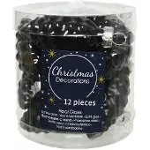 Christmas Decoration 12 Glaszapfen 6cm Christbaumschmuck Weihnachtskugeln Weihnachtsbaumschmuck black