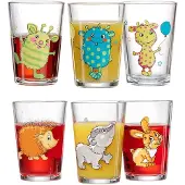 Ritzenhoff & Breker Kinderbecher "Kindergläser Monsterchen Waldtiere 205 ml 6er Set bunt", bunt, 6 tlg., Glas, Trinkgefäße, Kinderbecher