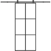 vidaXL Schiebetür mit Beschlag 90x205 cm ESG-Glas & Aluminium