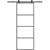 vidaXL Schiebetür mit Beschlag 76x205 cm ESG-Glas & Aluminium
