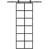 vidaXL Schiebetür mit Beschlag 76x205 cm ESG-Glas & Aluminium