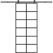 vidaXL Schiebetür mit Beschlag 90x205 cm ESG-Glas & Aluminium