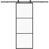 vidaXL Schiebetür mit Beschlag 76x205 cm ESG-Glas & Aluminium