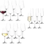 Leonardo Gläser-Set "Wein- und Sektgläser Puccini 18er Set transparent" Ideal für den Alltag, spülmaschinengeeignet