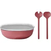Mepal Servierschale mit Deckel & Salatbesteck Silueta 4000 ml in Vivid Mauve | Gr.: onesize