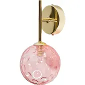 Beliani Wandlampen 2er Set Rosa u. Gold aus Glas Rund Kugel Glamourös Eleganter Stil Modernes Design für Wohnzimmer Schlafzimmer Flur