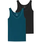 Schiesser Unterhemd "Cotton Lace", (2er-Pack), mit femininem Spitzenband am Dekolleté
