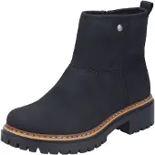Rieker Damen Stiefelette Reißverschluss Warmfutter Ziernaht 72671, Größe:42 EU, Farbe:Schwarz