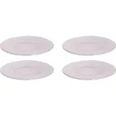 Palmer 4 x Ecogres Plano Teller flach, Steinzeug, Ø 23 cm, für ein 4 Personen Gedeck, spülmaschinenfest, weiß wasch Optik