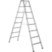 Zarges gebördelte Stehleiter, eloxiert Saferstep B 2x8 Stufen