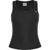 GUESS Tanktop "COLETTE RIB TANK", Damen, Gr. S (28), schwarz (jet schwarz a996), Tops Tanktop, aus Rippstrick, Viskosemix