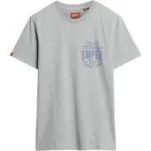 Superdry für Herren. M1011980A T-Shirt mit grauer Copper Label Grafik auf der Brust (M), Lässig, Baumwolle, Kurzarm