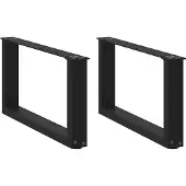 vidaXL Couchtischbeine U-Form 2 Stk. Schwarz 60x(30-31) cm Stahl