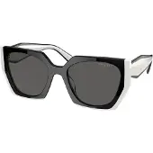 Prada PR15WS Damen-Sonnenbrille Vollrand Eckig Acetat-Gestell, schwarz