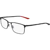 Nike 4307 Unisex-Brille inkl. Gläser Vollrand Eckig Metall-Gestell 54mm/18mm/145mm, schwarz