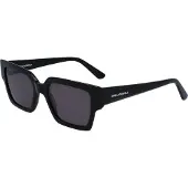 Karl Lagerfeld KL6089S Unisex-Sonnenbrille Vollrand Quadratisch Kunststoff-Gestell, schwarz