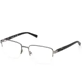 Timberland TB1818 Unisex-Brille inkl. Gläser Vollrand Quadratisch Metall-Gestell 55/19/145, grau
