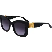 Karl Lagerfeld KL6139S Unisex-Sonnenbrille Vollrand Quadratisch Acetat-Gestell, schwarz
