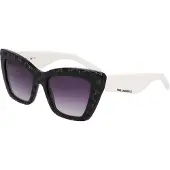Karl Lagerfeld KL6158S Unisex-Sonnenbrille Vollrand Cat Eye Acetat-Gestell, schwarz