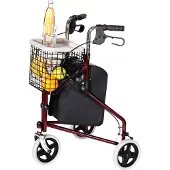 Drive Medical Delta TRIWALKER – 3-Rad Rollator faltbar & leicht, mit Tasche