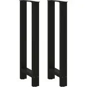 vidaXL Bartischbeine Schwarz 2 Stk. 40x(100-101) cm Stahl
