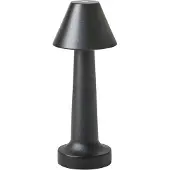Beliani Tischlampen 2er Set Schwarz Metall Kabellos Wiederaufladbar Touch Funktion Dimmfunktion USB Kabel Indoor Outdoor Tischleuchte