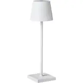 Beliani Tischlampe Weiß Metall Kabellos Wiederaufladbar Akku Touch Funktion LED Dimmfunktion USB Kabel Indoor Outdoor Tischleuchte Schreibtischlampe