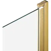 Beliani Badewannenaufsatz Gold Sicherheitsglas u. Aluminiumprofil 140 Hoch 80 cm Breit 1-Teilig Schwenkbar Schwingtür Modern für Badezimmer