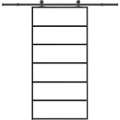 vidaXL Schiebetür mit Beschlag 102x205 cm ESG-Glas & Aluminium