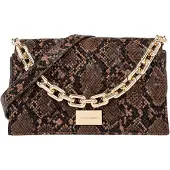 IDEAL OF SWEDEN , Handtasche Modell Leia mit Schlangenmuster und abnehmbarer Schulterkette, Braun
