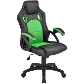 Juskys Racing Schreibtischstuhl Montreal (grün) - Gaming Stuhl ergonomisch, höhenverstellbar & gepolstert, bis 120 kg - Bürostuhl Drehstuhl