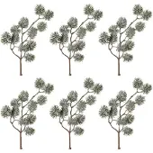 Creativ Green Winterliche Kunstpflanze "Weihnachtsdeko" Zweig in Frost-Optik, 6er-Set