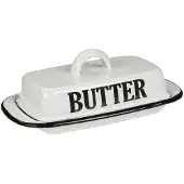 Ambiente Haus Dose "Butterdose aus Emaille in Antikweiß", (1 St.)