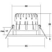 Brumberg LED-Einbauspot BB20 IP65 RC Anschlussbox nickel