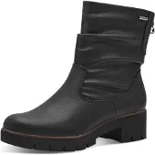 Tamaris Damen Stiefelette Warmfutter Reißverschluss Raffung Blockabsatz 1-26438-43, Größe:38 EU, Farbe:Schwarz