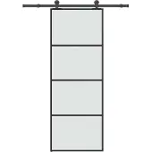 vidaXL Schiebetür mit Beschlag 76x205 cm ESG-Glas & Aluminium